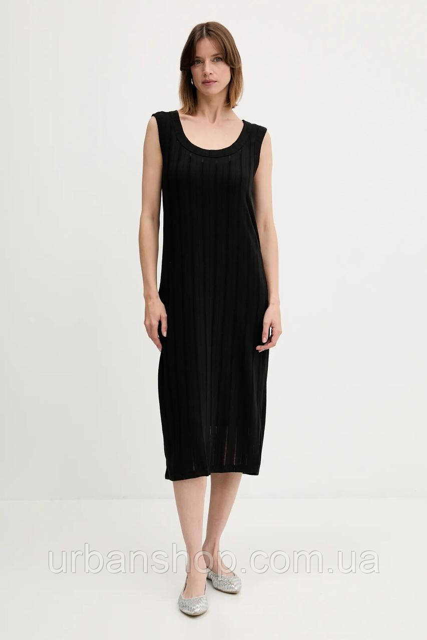 Urbanshop com ua Сукня Sisley колір чорний midi пряма 41WELV07D РОЗМІРИ ЗАПИТУЙТЕ