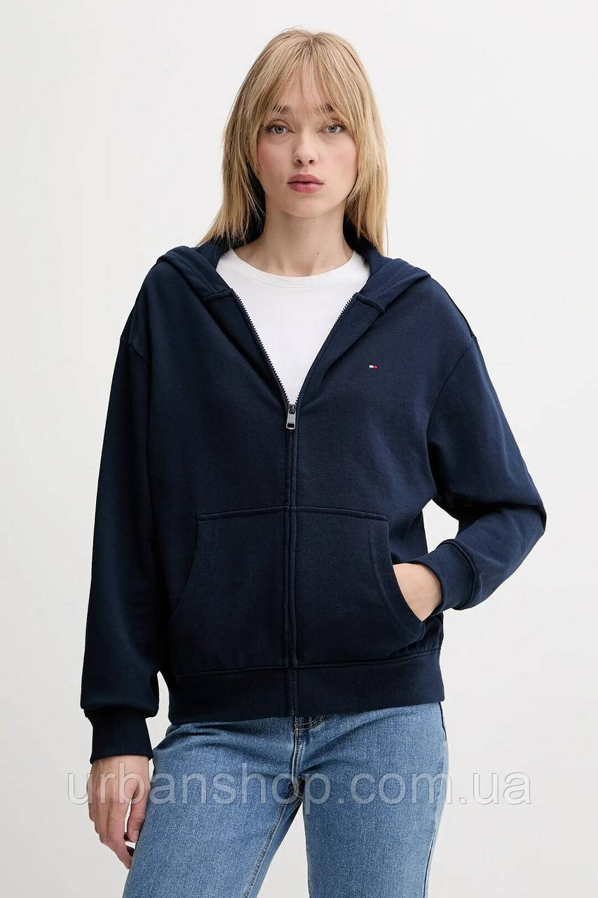 Urbanshop com ua Кофта Tommy Hilfiger колір синій з капюшоном однотонна UW0UW05772 РОЗМІРИ ЗАПИТУЙТЕ