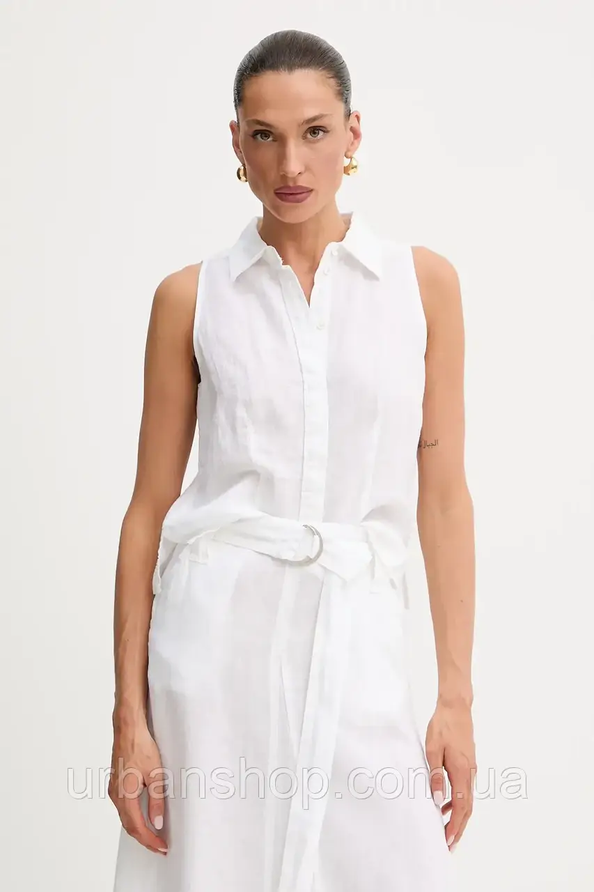 Urbanshop com ua Сорочка з льону MAX&Co. колір білий regular класичний комір 2516161025200 РОЗМІРИ ЗАПИТУЙТЕ