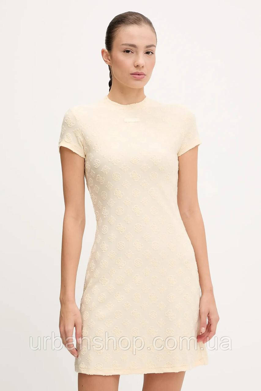 Urbanshop com ua Сукня Guess PEONY колір бежевий mini пряма V5GK07 KCT02 РОЗМІРИ ЗАПИТУЙТЕ