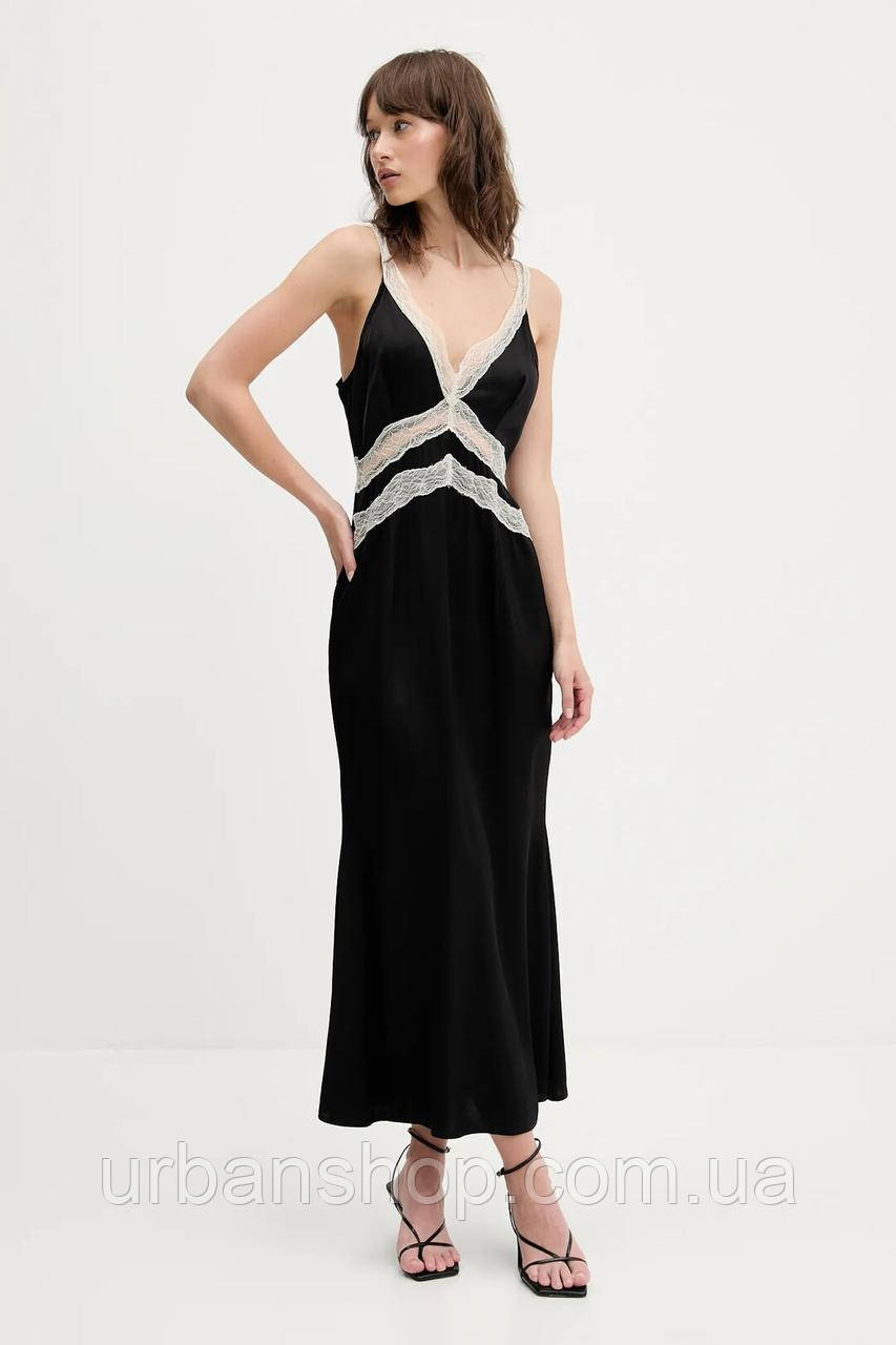 Urbanshop com ua Сукня Never Fully Dressed колір чорний maxi пряма NFDDR2122 РОЗМІРИ ЗАПИТУЙТЕ