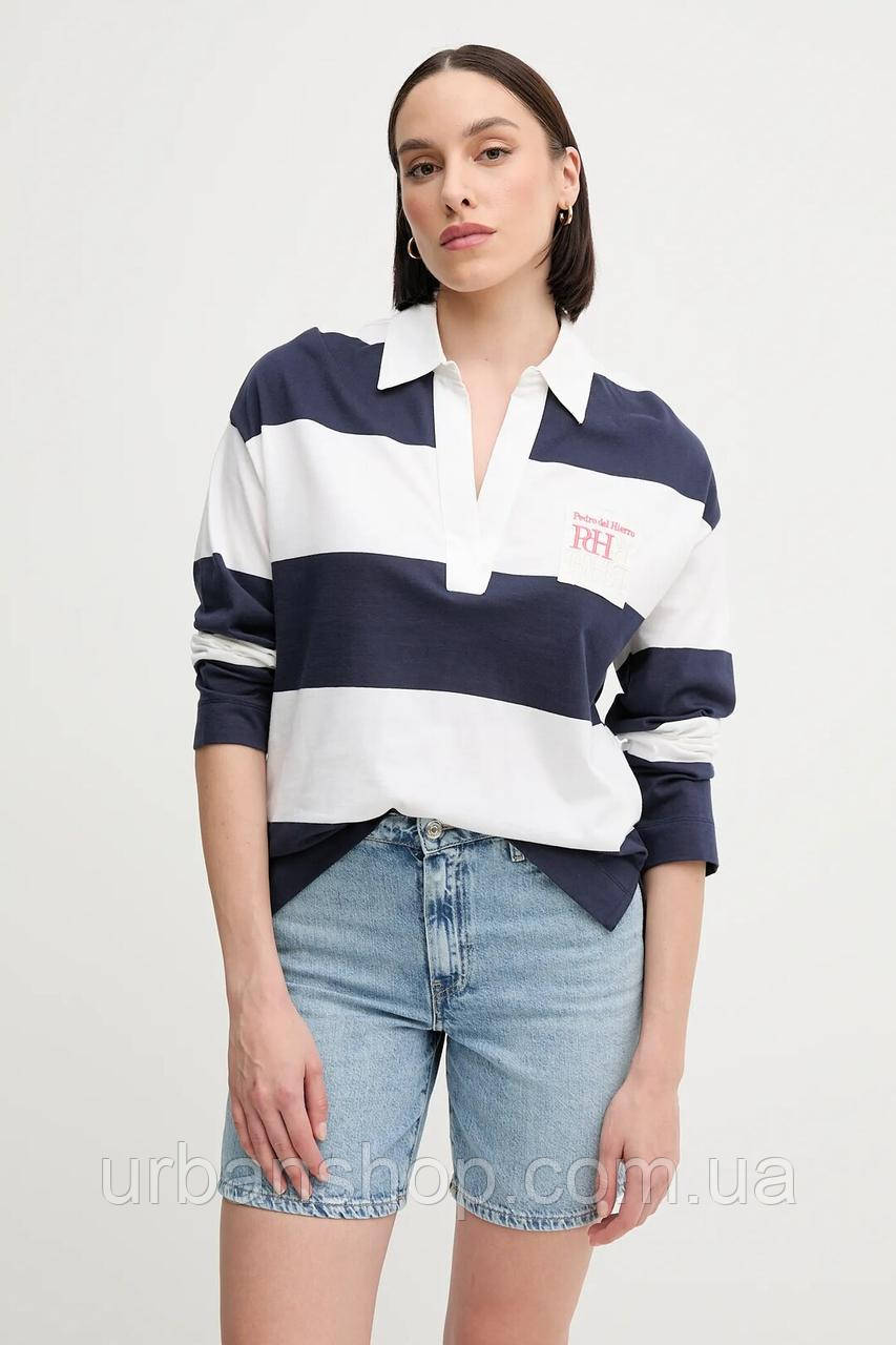 Urbanshop com ua Бавовняний лонгслів Pedro del Hierro колір бежевий 4539610 РОЗМІРИ ЗАПИТУЙТЕ