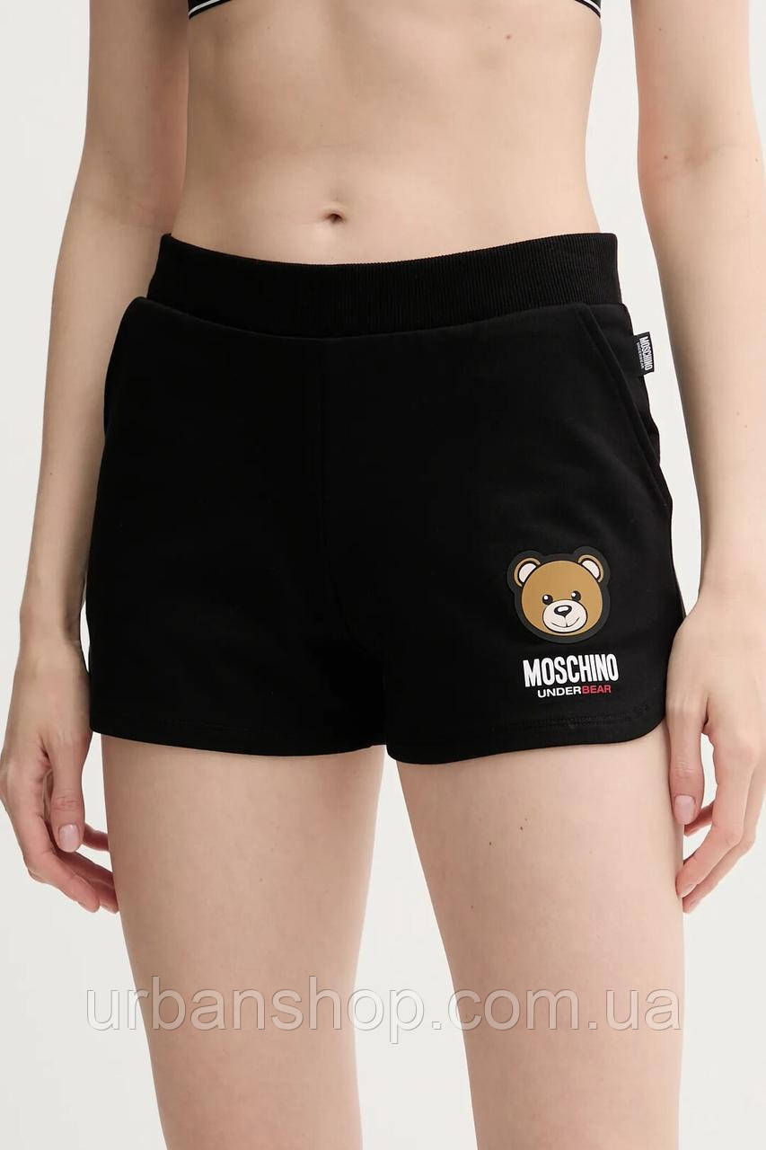 Urbanshop com ua Шорти Moschino Underwear колір чорний з принтом висока посадка 6801.4409 РОЗМІРИ ЗАПИТУЙТЕ