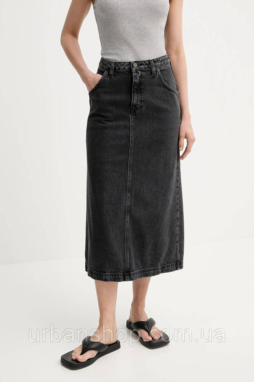 Urbanshop com ua Джинсова спідниця American Vintage колір сірий midi пряма YOP13DE25 РОЗМІРИ ЗАПИТУЙТЕ