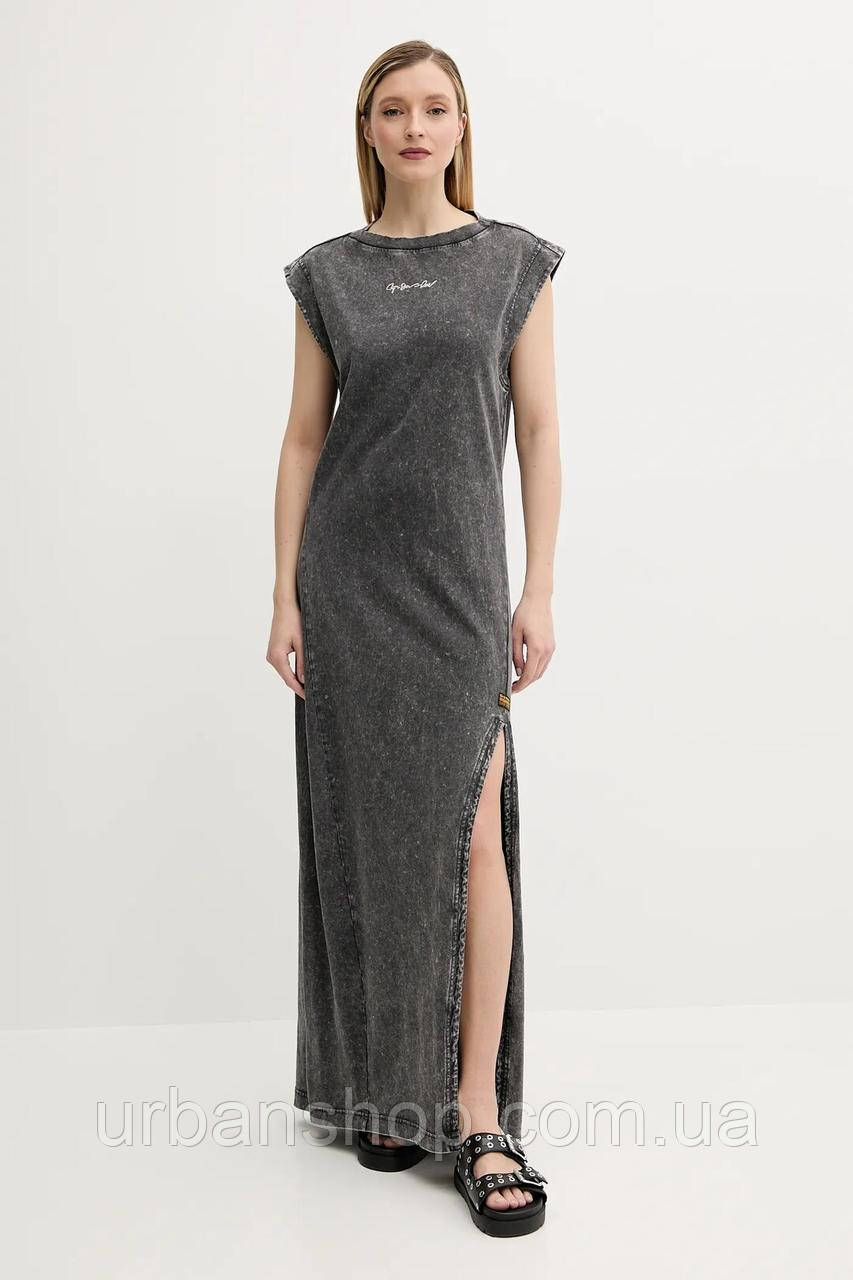 Urbanshop com ua Бавовняна сукня G-Star колір сірий maxi пряма D26096-C756 РОЗМІРИ ЗАПИТУЙТЕ