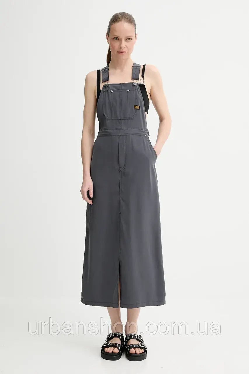 Urbanshop com ua Сукня G-Star колір сірий maxi пряма D26159-D522 РОЗМІРИ ЗАПИТУЙТЕ