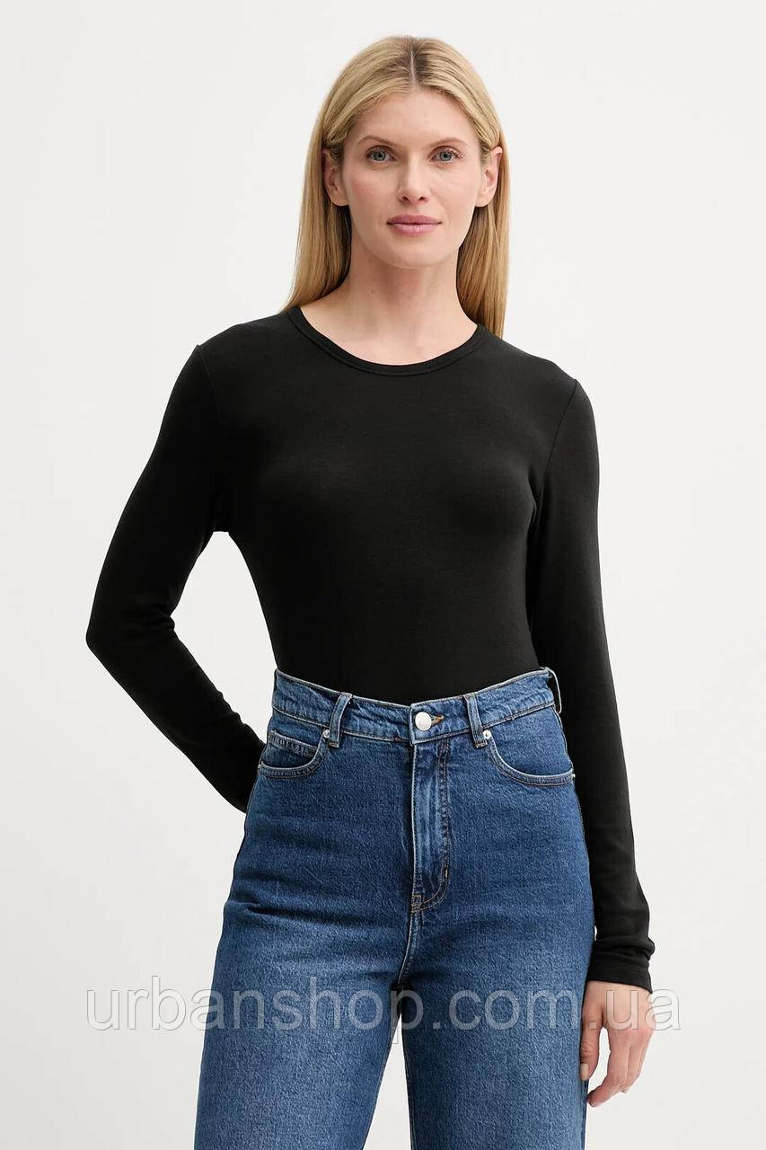 Urbanshop com ua Лонгслів з домішкою вовни MUNTHE LUTEST колір чорний