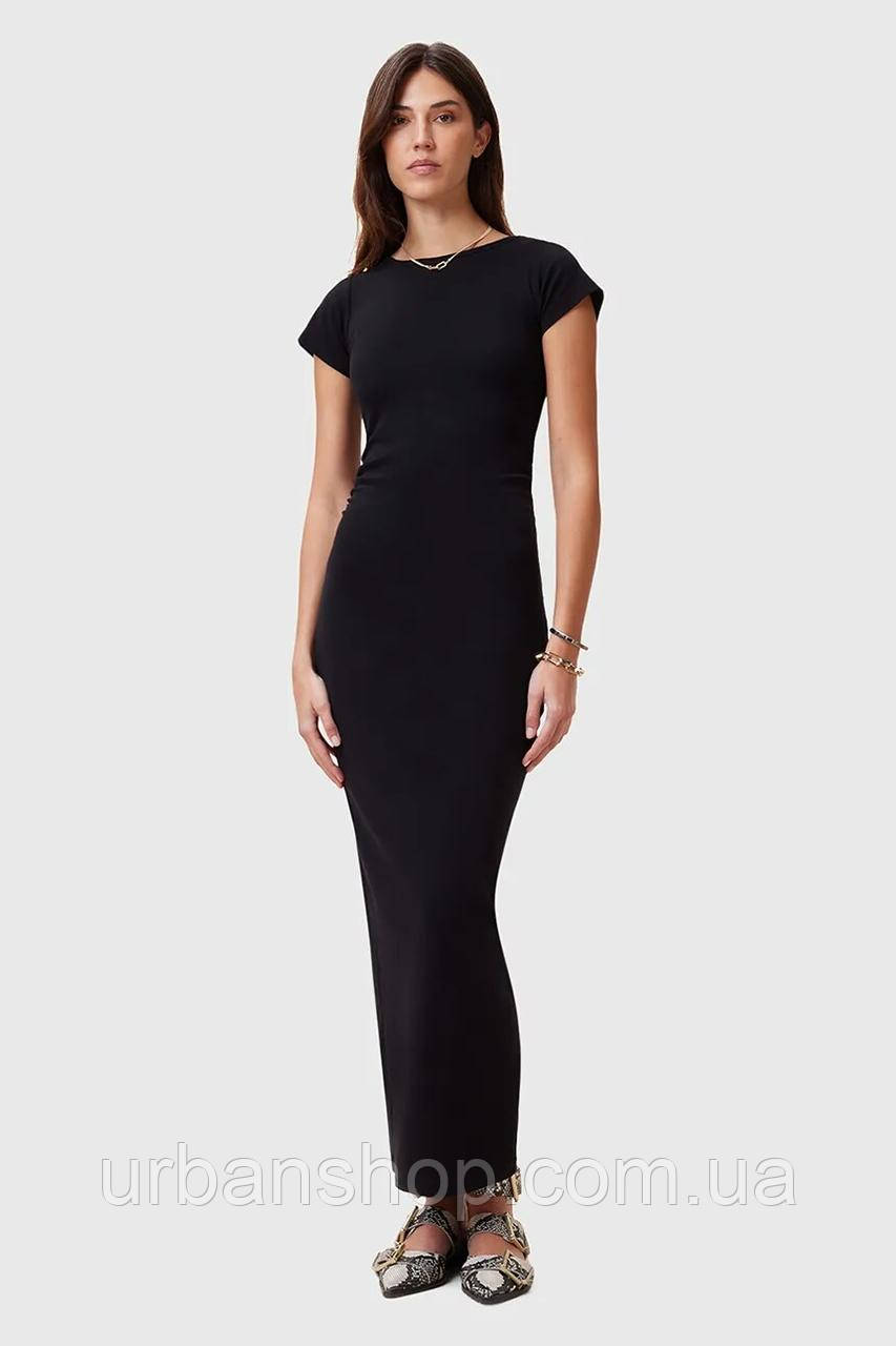 Urbanshop com ua Бавовняна сукня AllSaints KATARINA колір чорний maxi облягаюча W253DC РОЗМІРИ ЗАПИТУЙТЕ