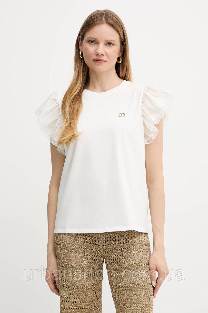 Urbanshop com ua Бавовняна футболка Twinset колір білий 251TT2370 РОЗМІРИ ЗАПИТУЙТЕ
