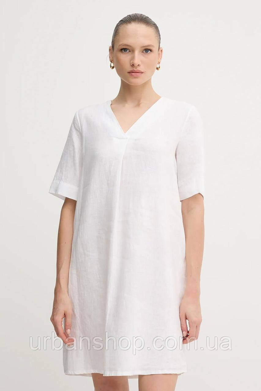 Urbanshop com ua Льняна сукня United Colors of Benetton колір білий mini oversize 4AGHDV0B0 РОЗМІРИ ЗАПИТУЙТЕ