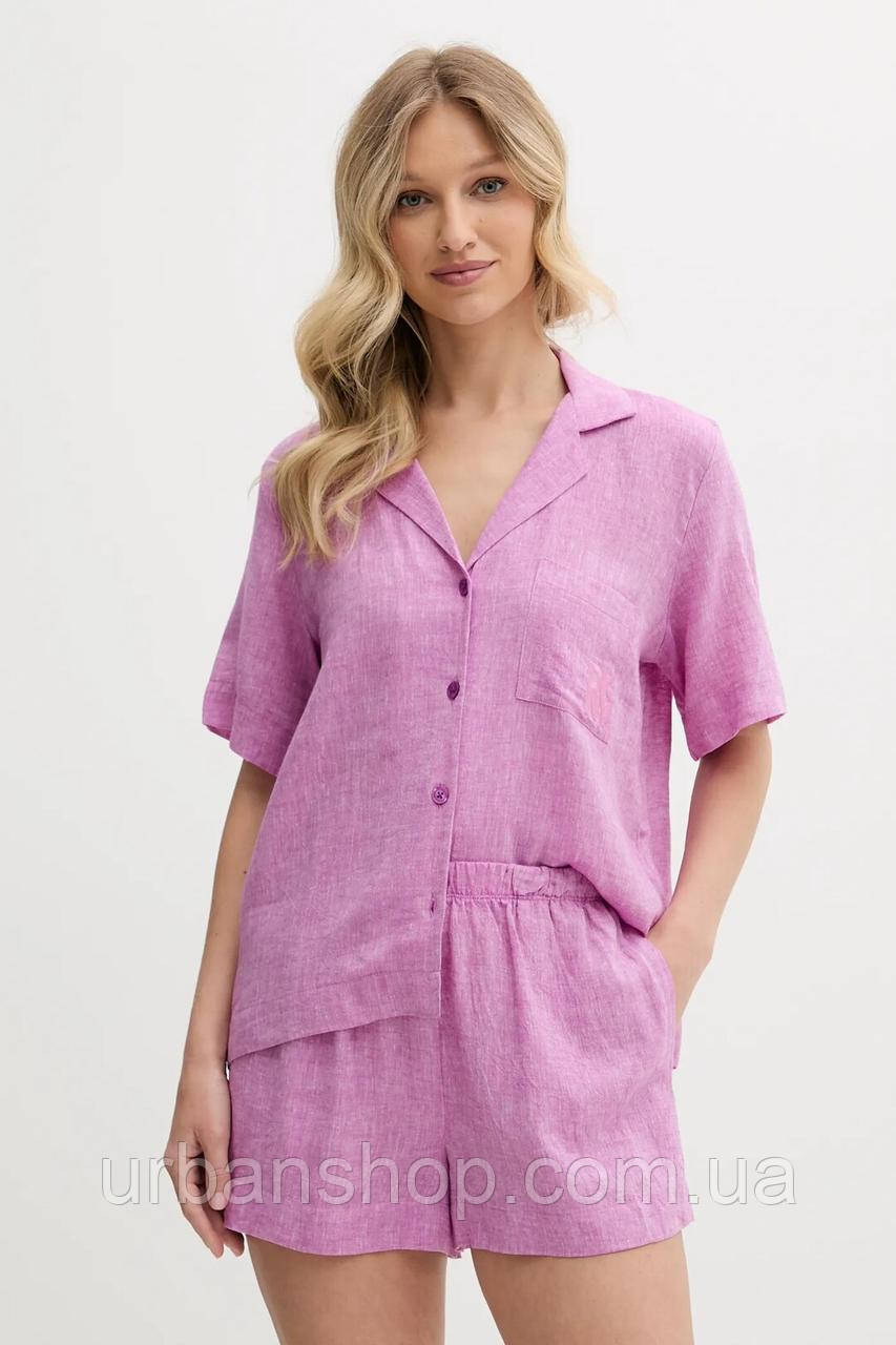 Urbanshop com ua Лляна піжама Dkny колір фіолетовий YI90054 РОЗМІРИ ЗАПИТУЙТЕ