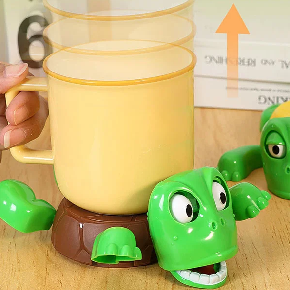 Підставка під чашку у вигляді черепашки, яка відкриває очі та рот і піднімає лапки, фото 1