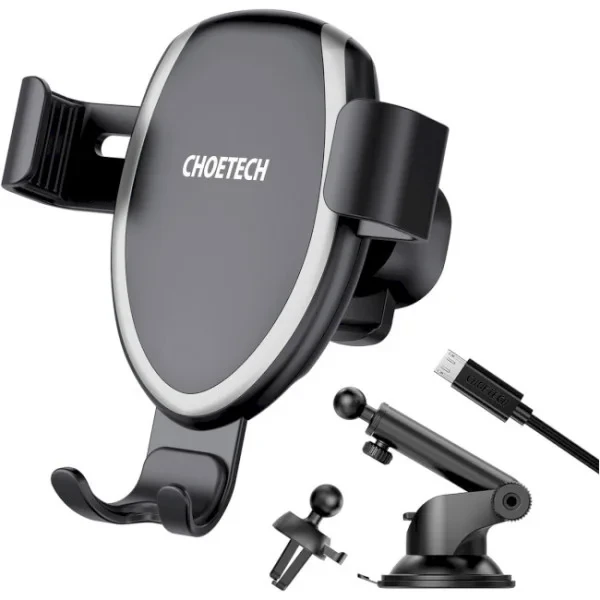 Тримач в авто Choetech T536-S Fast Wireless Car Charger 10W Black
