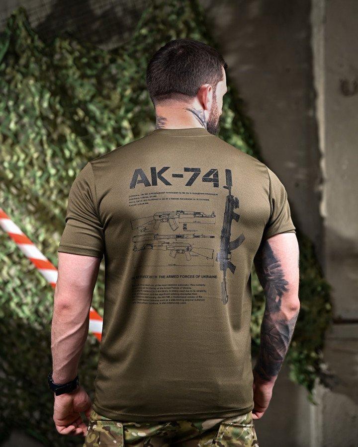 Тактична футболка з відводом поту АК-74 олива ПП7632, фото 1
