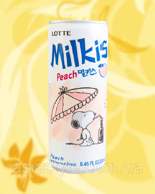 Напій Milkis Персик, Напій Milkis Персик, drink Milkis Peach, Lotte, 250 мл, Корея, Ч