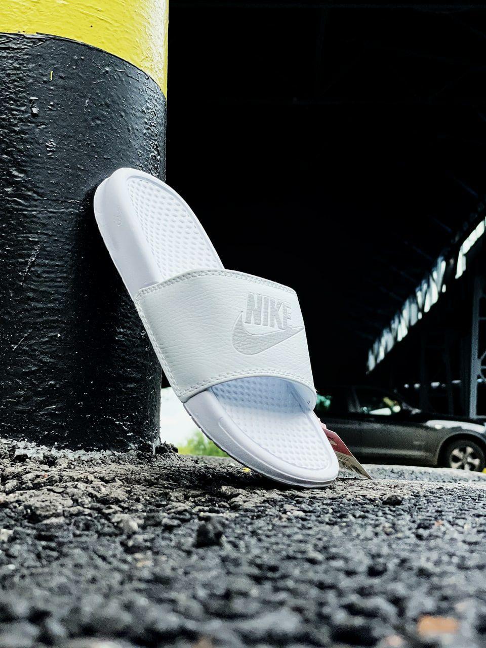 Жіночі шльопанці Найк Nike Benassi Slide White Logo Silver ALL04398 36, фото 1