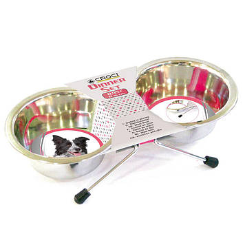 Миска  CROCI на підставці, нерж., 1,9л, 20см, 2шт .