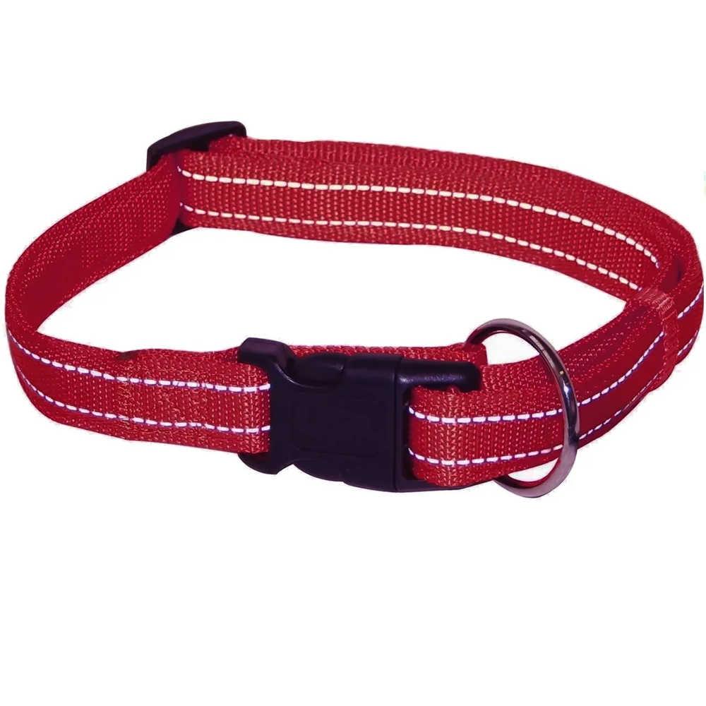 Нашийник SOFT REFLECTIVE світловідбиваючий, м'який, бордо, нейлон, 30-45х1,5см .