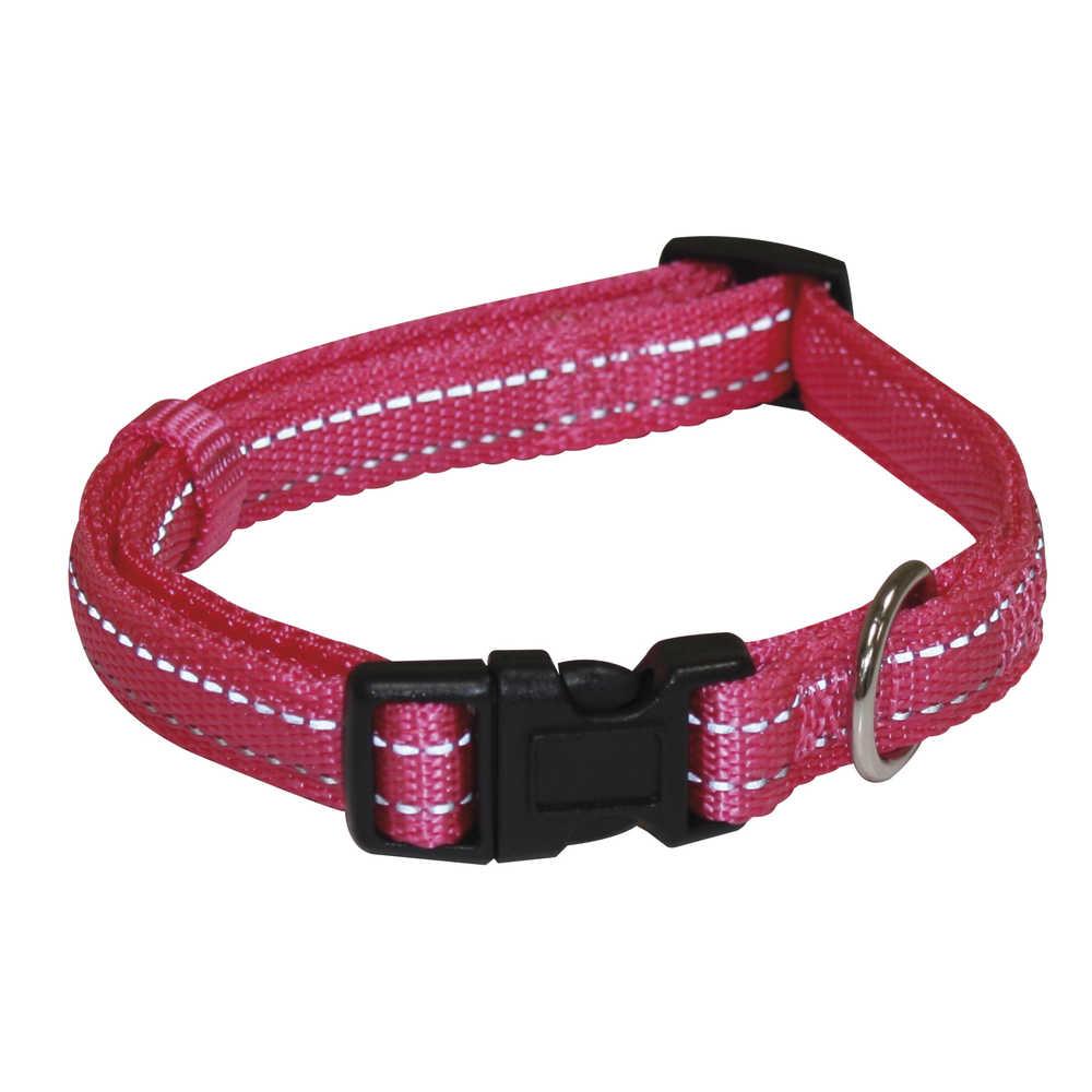 Нашийник SOFT REFLECTIVE світловідбиваючий, м'який, рожевий, нейлон, 30-45х1,5см .