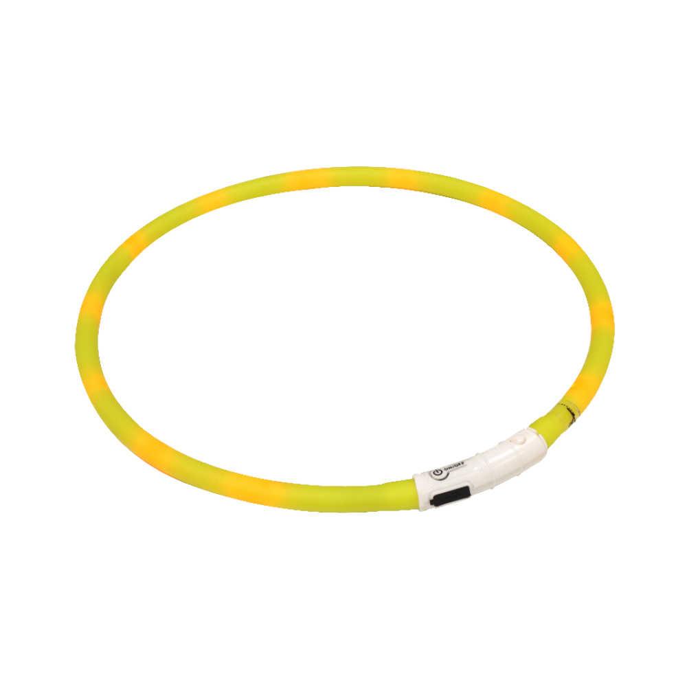 Нашийник що світиться, LED, USB, силікон, жовтий, 70см
