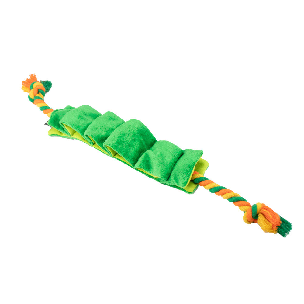 Іграшка м'яка "AGILITY" для собак канат-шелестун, 50см зелений, фото 1