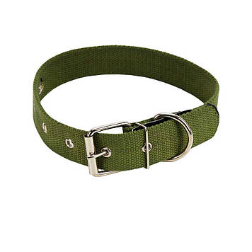 Нашийник брезентовий Пухнастики, зелений 35 мм/60см
