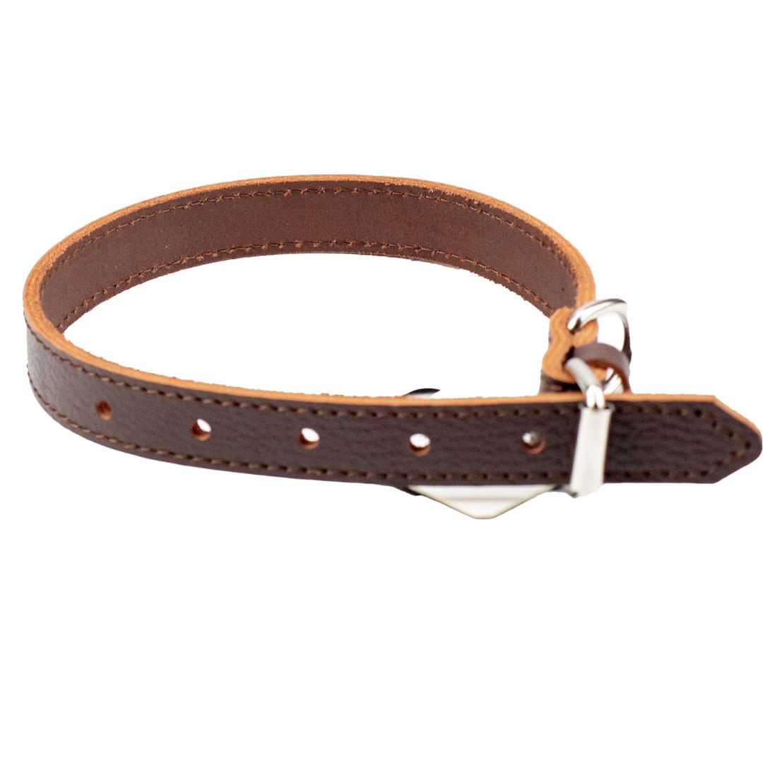 Нашийник "Agility" з ремінної шкіри 20мм 350-450мм,коричневий, фото 1