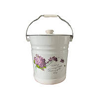 Відро емальоване з кришкою та піддоном на 12 л Мікс Idilia