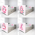 Ліжко для дівчинки Єдиноріг з шухлядою на ламелях + захисний бортик, фото 4