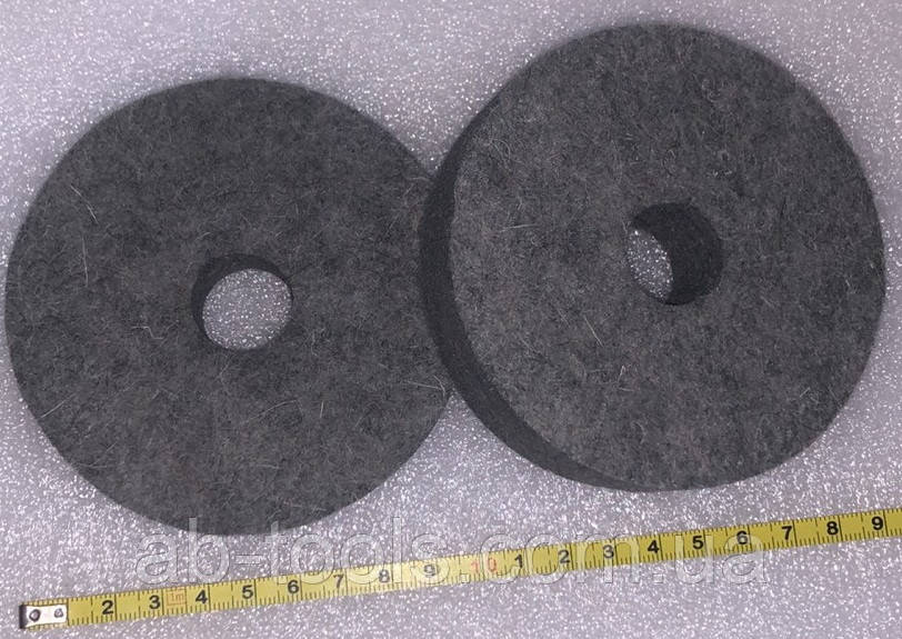 Повстяний 100 мм круг жорсткий 22 мм внутрішній діаметр, фото 1