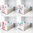 Ліжко для дівчинки Крихітка з шухлядою на ламелях + захисний бортик, фото 4