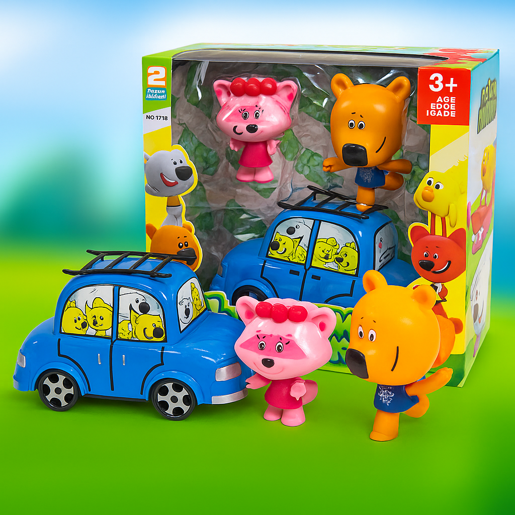 Ігровий набір Мі-Мі-Мішки Машинка та Два Герої Кеша та Лисичка (арт. 1719-4), фото 1