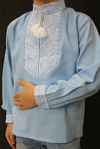 Вишиванка для хлопчиків "Михайлик" Блакитний льон