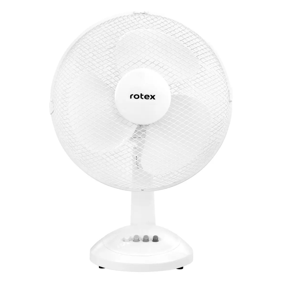 Настільний лопатевий вентилятор від мережі Rotex RAT02-E Ø 30 см 2 швидкості 45Вт пластик/метал Білий