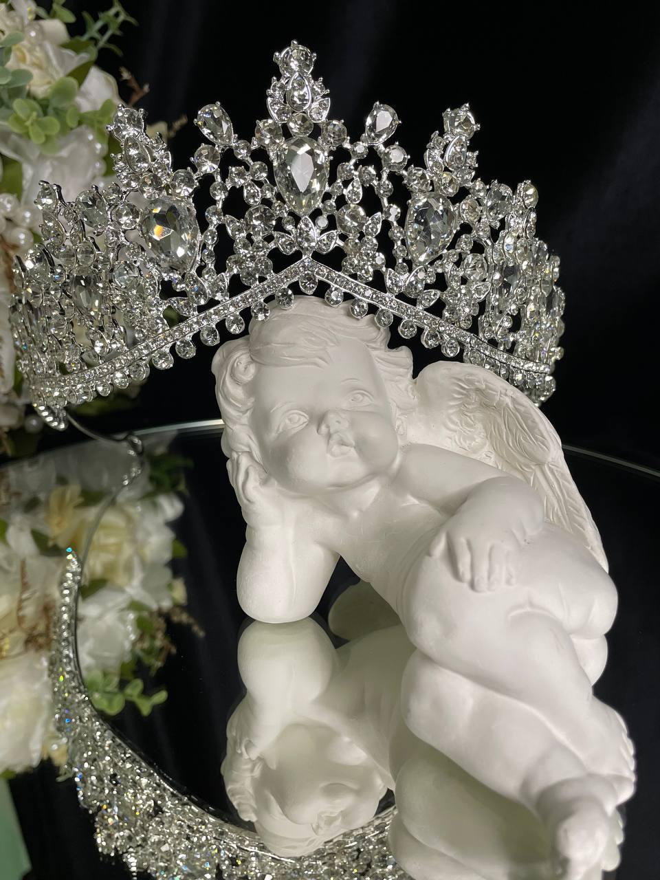 Діадема на петлях з камінням Swarovski Срібляста Ніжна діадема з камінням Весільні діадеми