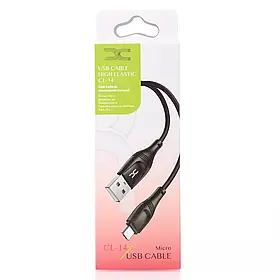 USB cable DC micro (CL-14) High Elastic, 3m (чорний)