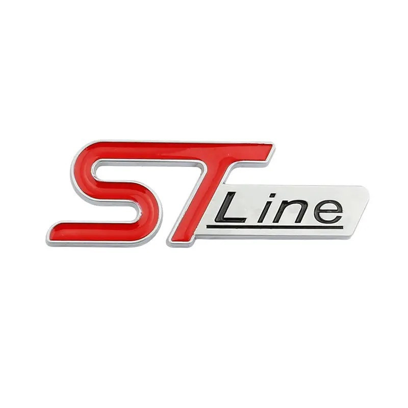 Емблема напис STLine для Ford червона+срібло 78х27мм (на скотчі), фото 1