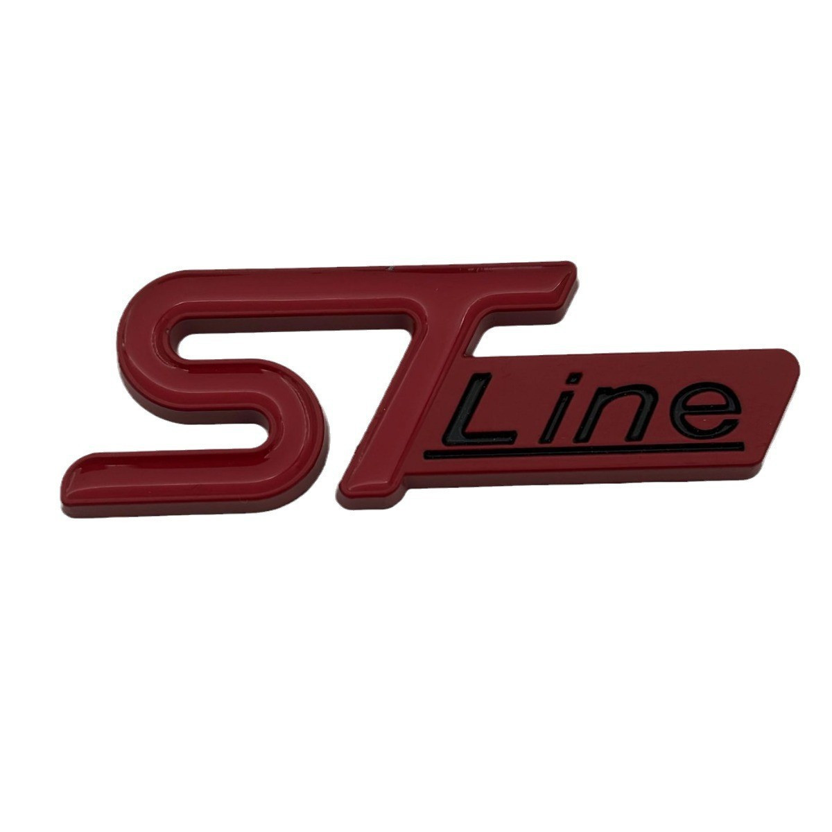 Емблема напис STLine для Ford червоний 96х35мм метал, фото 1