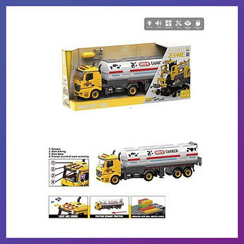 Машинка трейлер пластмасова на батарейках YW 9095 B інерційна