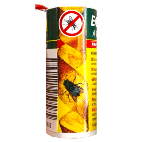 Липка стрічка-липучка від мух ECOSTRIPE Чехія / Мухоловка для дому та дачі від літаючих комах, фото 1
