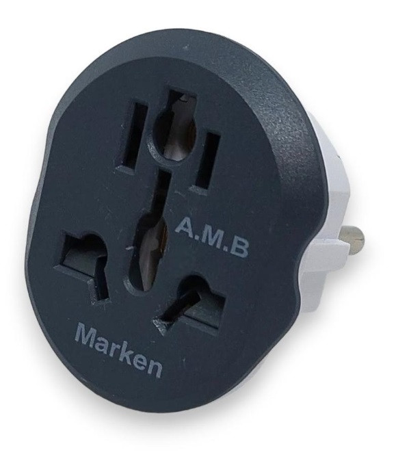 Європехідник мережевий адаптер UK/US під EU розетку Marken A.M.B KT-168 16А євророзетку