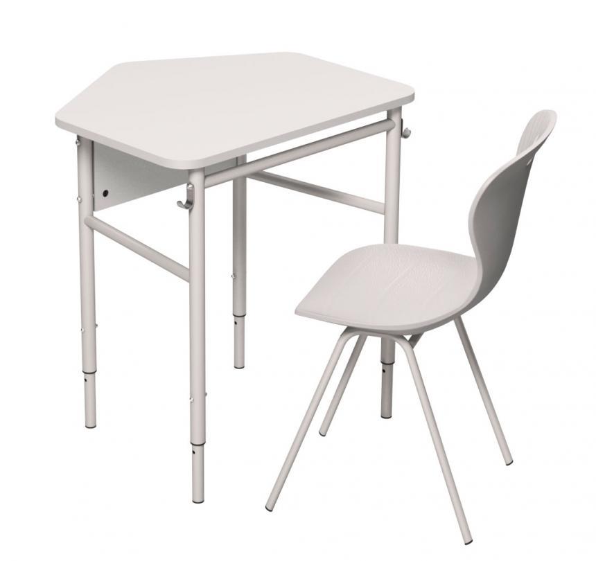 Комплект учнівський стіл парта 1-місний без полиці та стілець із пластиковим моноблоком зріст №4-7, фото 1