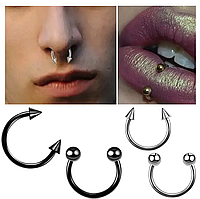 Сережка пірсинг в ніс губу вухо шипи кулька на прокол із сталі