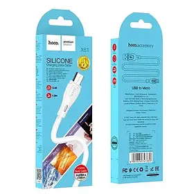 Кабель Hoco X61 Ultimate silicone Micro 2.4A 1m (Білий)