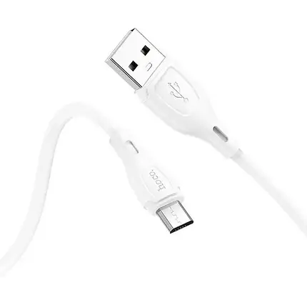 Кабель Hoco X61 Ultimate silicone Micro 2.4A 1m (Білий), фото 3