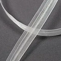 Тесьма шторная для Римских штор с петельками и тунелькой прозрачная 20мм±0.5мм/100м 85308