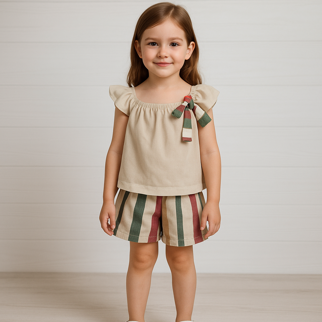 Літній костюм на девчку 92-98 см 5502 Льон