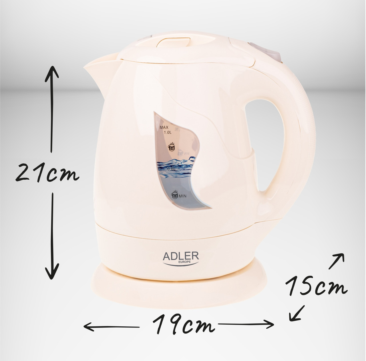 Чайник Adler AD 08 1л  850 Вт beige