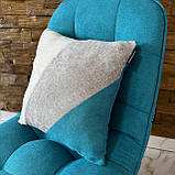 Кухонний стілець GARDA зі спинкою з блакитної рогожки люкс на металевому чорному каркасі, фото 8