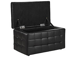 Пуф з екошкіри для зберігання речей MICHIGAN, чорний колір
